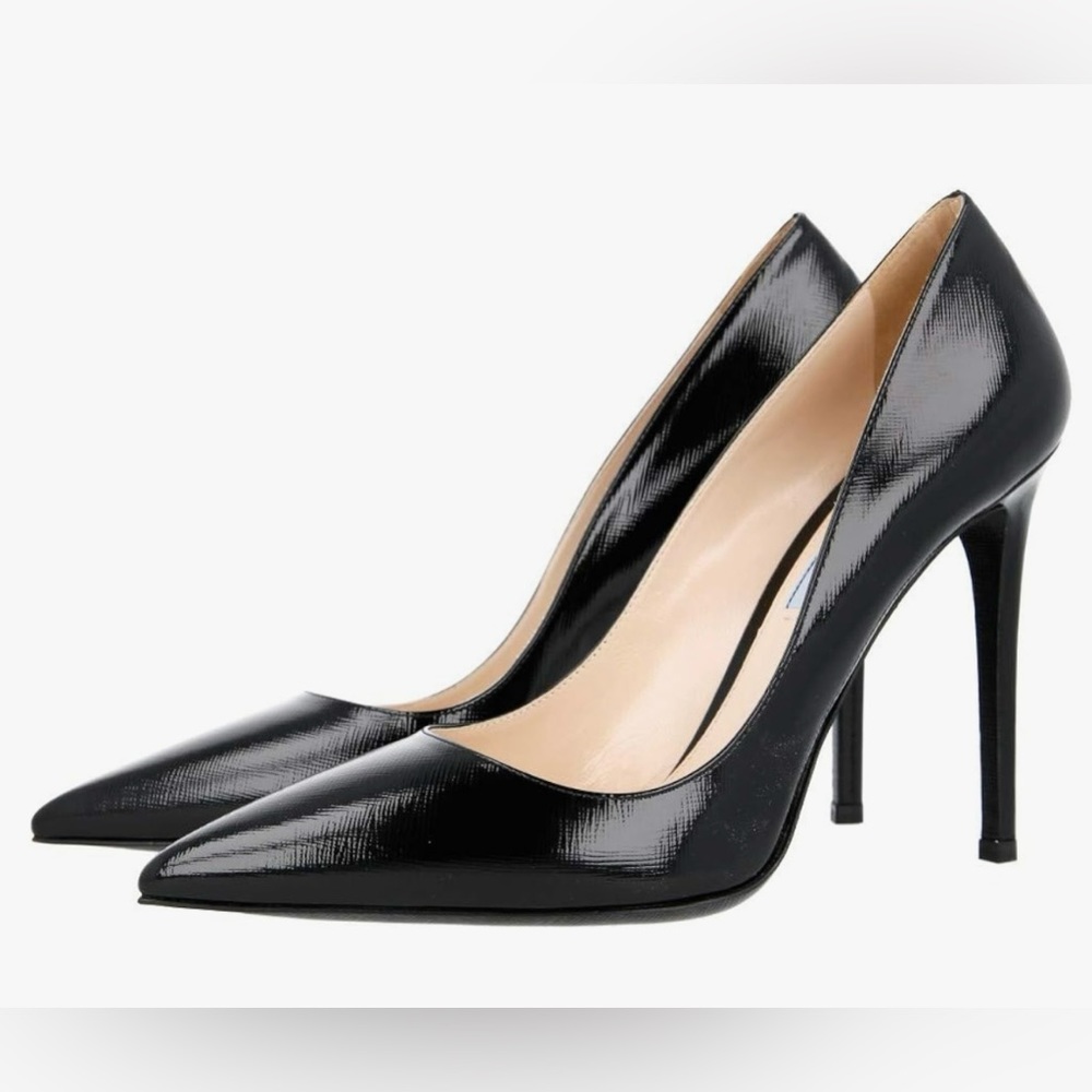 PRADA  patent-leather stiletto pumps NWOT - Picture 2 of 16
